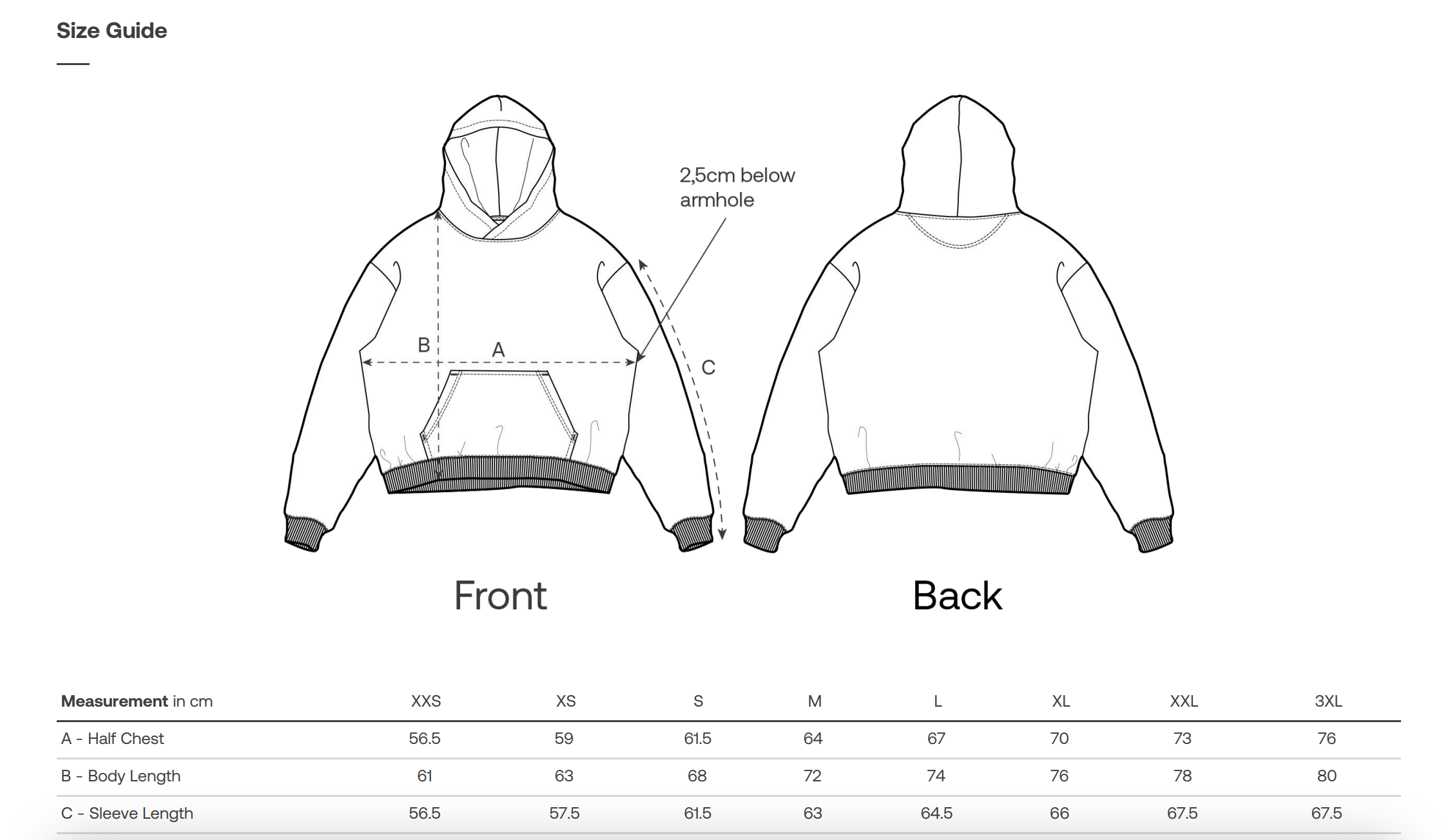 Maattabel Cooper dry